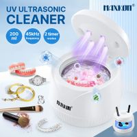 Maxkon Ultrasonic UV Cleaner Denture Retainer Aligner Jewellery Cleanser Dental Appliance Cleaning Machine for Whitening Tray Mouth Guard Makeup Brush