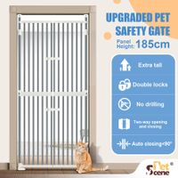 Pet Safety Gate Dog Cat Safe Guard Extra Tall Fence Enclosure Barrier Retractable Security Fencing for Doorway Stairs Kitchen 190 to 250cm