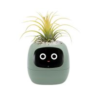 Smart Pet Planter Robot Guidance on Plant Care with Emoji,Adorable Plant Companion with Rich Gesture Interaction,Neat Desk Setup Gift (Green)