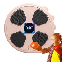 Musical Boxing Machine, Wireless Boxing Equipment with Gloves, Electronic Fitness Boxing Machine For Kids (Pink)