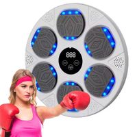 Music Boxing Machine, Boxing Machine Wall Mounted Music with Gloves, Smart Bluetooth Boxing Equipment (White)