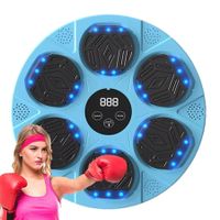 Music Boxing Machine, Boxing Machine Wall Mounted Music with Gloves, Smart Bluetooth Boxing Equipment (Blue)