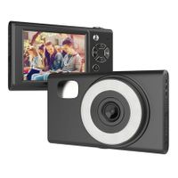 Portable 2.8 inch IPS Screen Digital Camera Student HD CCD Camera with 64G TF Card and Card Reader, Black