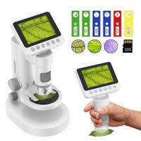 Microscope for Kids Science Kits Microscope Up to 1000X Zoom with Pocket Handheld Design 3.5'' HD Foldable Screen Educational Toys for Kids Ages 8-13