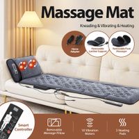 HOMASA Heated Massage Mat Full Body Shiatsu Vibration Lumbar Support Heating Neck Back Foot Massager Electric Recliner Chair Seat Cushion 10 Motors