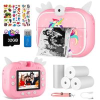 Instant Print Digital Camera for Kids, 20MP Selfie Video Children Toy Camera, Kids Camera for 6-12 Years Old Girls Boys