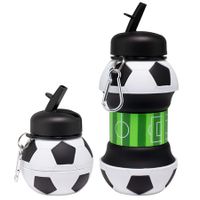 Foldable 550ML Football Water Bottles Portable Sports Bottle Outdoor Sports Soccer Ball Shaped Water Cup Bottle