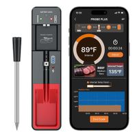 Wireless Meat Thermometer, Digital Food Thermometer for Cooking and Grilling for Oven Safe, Kitchen, Smoker, Sous Vide, iOS and Android