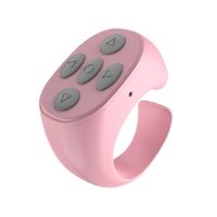 Wireless Bluetooth Remote Control,Remote Control Page Turner Bluetooth Scroller Ring,Short Video and Music Camera Shutter Remote Controller (Pink)