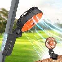 Portable Camping Outdoor Fan Magnetic,Rechargeable Clip on Fan with Lights, Timer,70 Degree Rotatable Cooling Fan for Kitchen Workshop