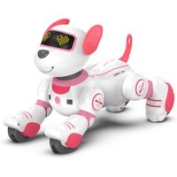 Remote Control Robot Dog Toy for Kids, Programmable Robotic Puppy, Smart Interactive Stunt Robot Dog Toy (Pink)