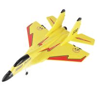 Remote Control Airplane for Kids, Radio Controlled Fighter Jet Aircraft with Automatic Balance System, Gift for Birthdays and Christmas (Yellow)