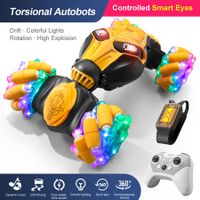 Gesture Sensing RC Stunt Car Toys, 2.4GHz 4WD Hand Remote Control Off Road Vehicle with Lights Music,Twist Toy Cars Gifts for Boys Girls