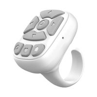 TikTok Scrolling Ring for iPhone Fingertip Wireless Bluetooth Remote Control Compatible with iOS/Android, White