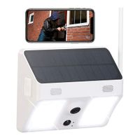 Wireless WiFi IP Camera with Floodlight, Full HD, Solar Panel, App, White