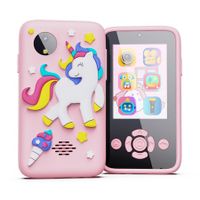 Kids Smartphone Toy Girls Boys Cell Phone Toy with 32G SD CARD Christmas Birthday Gifts for Kids Age 3-8  MP3 Music Player Dual Camera Pink