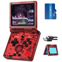 RG35XXSP Flip Portable Retro Handheld Game Console,3.5 Inch IPS Screen Linux System with 64G TF Card Pre-Installed 5532 Games,Clamshell Games Consoles RED