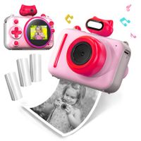 Kids Camera Instant Print, 48 MP Selife Digital Camera with 2.5K Video,Mini Portable Camera Toy for Kids, Birthday Xmas Gift for Girls Boys,Pink