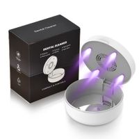 UV Retainer Pocket Size Case Braces Box Fan Mirror Compact Dental Case Aligners Mouth Guards Teeth Braces Col.White