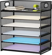 Desk Organizer File Holder 6-Tier File Organiser Paper Sorter Organizer for Letter A4 Office File