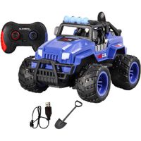 Remote Control Car for Girls, RC Jeep with LED Light & Rechargeable Batteries,2.4 GHZ Truck Toy, Car Toys Gifts for Girls (Blue)