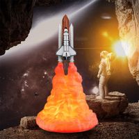 3D Print Rocket Lamp, Space Shuttle Lamp Night Light for Rocket Lovers Birthday Home Light Decoration