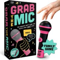 Exciting Grab The Mic The Family Karaoke Game 2-10 Players Board Game   for Fun Hilarious Games Night, Birthday Party, Kids Gift Age8+