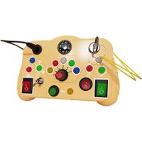 Sensory Busy Toys, LED Activity Board for Kids, Pre-Kindergarten Toys for Training, Sensory Awareness for Airplanes, Montessori Busy Boards (Yellow)