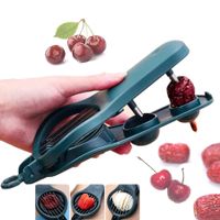 2 in 1 Multi-Functional Cherry Pitter and Fruit Pit Remover, Fruit Cutter, Cherry Pitter Tool for Cherries, Grapes, Olives, Jujube, and More