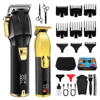 Professional Hair Clippers Set for Men Cordless Barber Kit for Haircut Trimmers Set Hair Cutting Kit with LED Display & Rechargeable