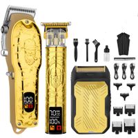 Professional Hair Clipper Set for Men Electric Shaver Razor Cordless Hair Cutting Barber Clippers Beard Trimmer Grooming Kit for Men