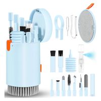 20 in 1 Multifunctional Cleaner Kit for Electronic Devices, Keyboard Cleaning Brush, Multi-Tool for Cleaning Laptop, Keyboard, Earbuds (Blue)