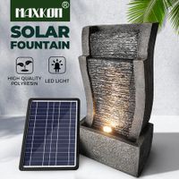 Solar Powered Water Feature Indoor Waterfall Fountain Pump Panel Led Light Kit Outdoor Landscape Garden Decoration Bird Bath Fish Pond Pool Cascading