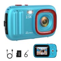 Digital Camera 72MP 2.5K Compact Point and Shoot Camera,16X Zoom Auto Focus,Vintage Camera with 32GB Card,Ideal Retro Camera Gift,Blue