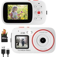 Digital Camera,Point and Shoot Camera with Dual Screen Autofocus 16X Zoom,FHD 1080P 72MP Vlogging Camera,Compact Camera with 32GB Card (White)