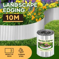 Garden Bed Edging Landscape Edge 10mx30cm Lawn Border Flower Plant Grass Path Fence DIY Flexible Corrugated UV Resistant Carbon Steel Roll Kit