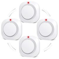 Smoke Detector,Battery Operated Smoke Alarm with Photoelectric Technology,Fire Alarms Smoke Detectors with LED Indicator and Test Button (4 Pack)