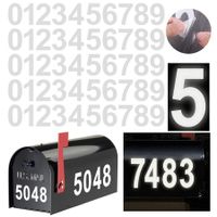 Reflective Mailbox Numbers Sticker Decal Die Cut Classic Style Vinyl Waterproof Number Self Adhesive 5 Sets 4In