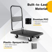 Folding Cart Dolly,Moving Platform Hand Truck 360° Swivel Wheels,Spacious & Non-Slip Loading Area,Rolling Flatbed Cart for Loading & Storage, 200kgs