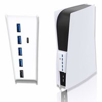 5 Port USB Hub for PS5,High-Speed Expansion Hub Charger Splitter Adapter with 4 USB + 1 USB Charging Port + 1 Type C Port