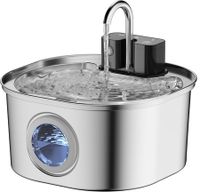 Stainless Steel Pet Water Fountain Battery Operated,3.2L Automatic Water Dispenser With Quiet Pump for Cats,Dogs,Multiple Pets