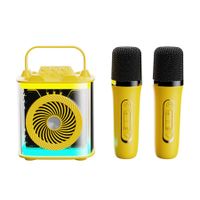 Mini Karaoke Machine, Kids Microphone with 2 Wireless Microphones,Toys Birthday Gifts for Girls and Boy Ages 4-12+ Years Old (Yellow)