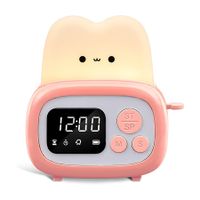 Mini Timer Clock Toaster Lamp, Cute Night Light for Kids, Birthday Gifts for Teen Girls Boys (Pink)