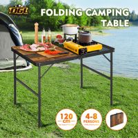 Folding Grill Table, Portable Camping Table with Extension Board,Height Adjustable Metal Table,Lightweight OutdoorTable for Camping, Picnic and BBQ