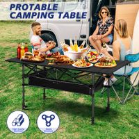 Folding Camping Table Portable Picnic Outdoor Foldable Desk Aluminium with Storage Carry Bag