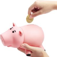 Piggy Bank, Cute Plastic Coin Bank for Boys and Girls, Unbreakable Pig Money Bank for Kids Gift