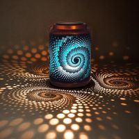 Mosaic Solar Lanterns Outdoor Bohemian Solar Lantern Outdoor Waterproof Blue Mosaic Table Light Turkish Moroccan Lamp