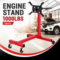 Heavy Duty Engine Stand Folding Automotive Motor Holder Hoist Car Rebuild Storage Support Steel Crane Workshop Repair Mount Dolly 450kg with Wheels