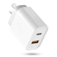 20W USB C Fast Charger,2 Port PD USB-C Wall Plug with Fast Charging QC3.0,USB-C Power Adapter Compatible with iPhone,iPad,Samsung,Airpods