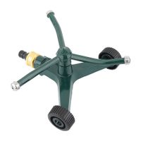 Metal Rotating Water Sprinkler for Lawn, Heavy Duty Metal 3 Arms Whirling 360 Degree Automatic Rotary Lawn Sprinkler